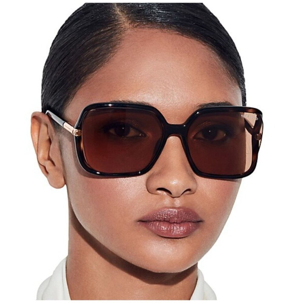 NWT Tom Ford FT1089 Havana Square 60mm Sunglasses - Picture 3 of 8